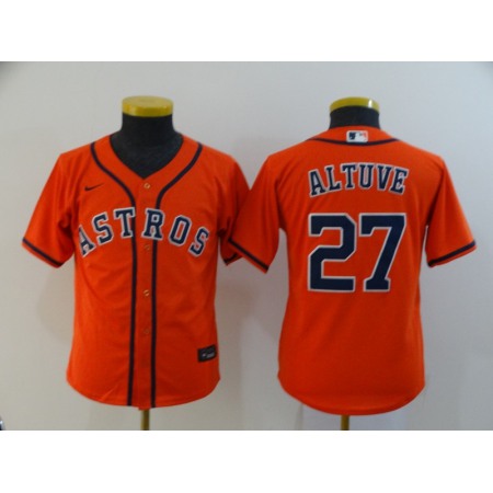 Youth Houston Astros #27 Jose Altuve Orange Cool Base Stitched MLB Jersey