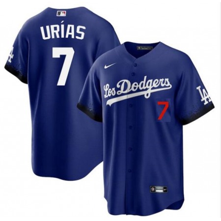 Youth Los Angeles Dodgers #7 Julio Urias 2021 Royal City Connect Cool Base Stitched Baseball Jersey