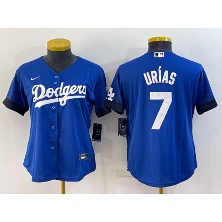 Youth Los Angeles Dodgers #7 Julio Urias Royal Cool Base Stitched Baseball Jersey