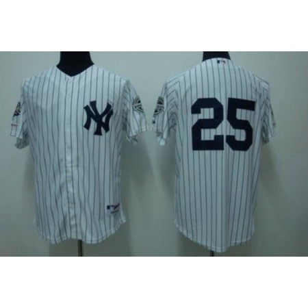 Yankees #25 Mark Teixeira Stitched White Youth MLB Jersey