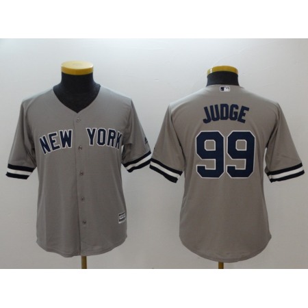 Youth New York Yankees #99 Aaron Judge Gray Cool Base Stitched MLB Jersey