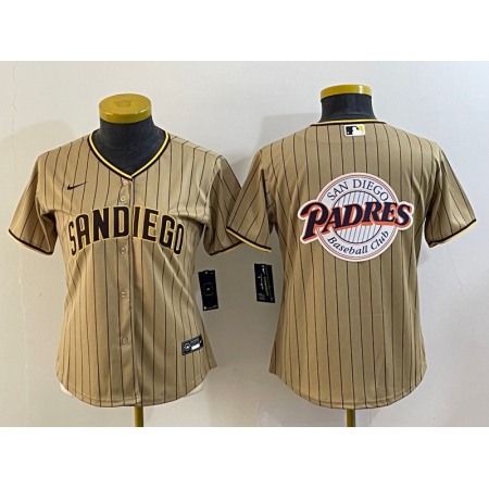 Youth San Diego Padres Tan Team Big Logo Stitched Baseball Jersey