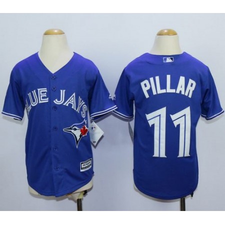 Blue Jays #11 Kevin Pillar Blue Cool Base Stitched Youth MLB Jersey