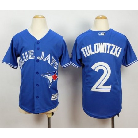 Blue Jays #2 Troy Tulowitzki Blue Cool Base Stitched Youth MLB Jersey