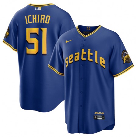 Youth Seattle Mariners #51 ichiro Suzuki Royal 2023 City Connect Stitched Baseball Jersey