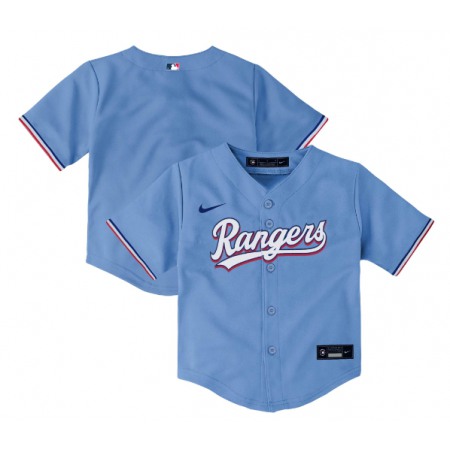 Toddler Texas Rangers Blank Light Blue Stitched Baseball Jersey