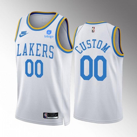 Men's Los Angeles Lakers Customized 2022/23 White Classic Edition Stitched Basketball Jersey