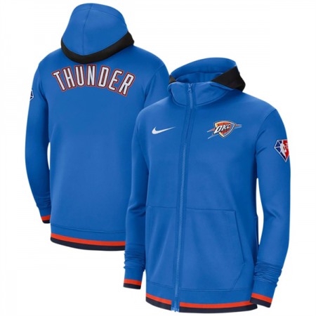 Men's Oklahoma City Thunder Blue 75th Anniversary Performance Showtime Full-Zip Hoodie Jacket