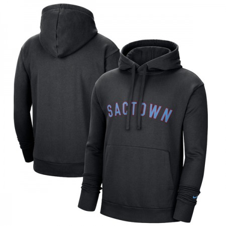 Men's Sacramento Kings 2021 Black City Edition Essential Logo Fleece Pullover Hoodie