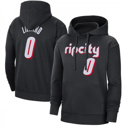 Men's Portland Trail Blazers #0 Damian Lillard 2022 Black Pullover Hoodie