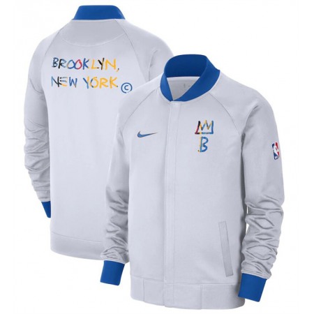 Men's Brooklyn Nets White 2022/23 City Edition Full-Zip Jacket