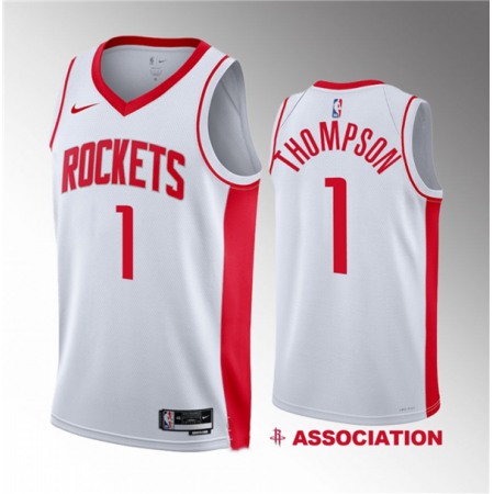 Men's Houston Rockets #1 Amen Thompson White 2023 Draft Association Edition Stitched Basketball Jersey
