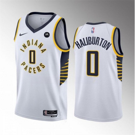 Men's Indiana Pacers #0 Tyrese Haliburton White Association Edition Stitched Basketball Jersey