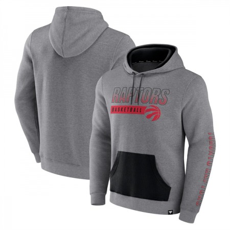 Men's Toronto Raptors Heathered Gray Off The Bench Color Block Pullover Hoodie