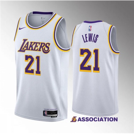 Men's Los Angeles Lakers #21 Maxwell Lewis White 2023 Draft Association Edition Stitched Basketball Jersey