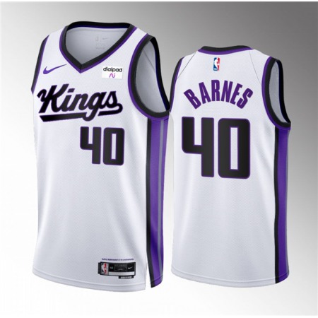 Men's Sacramento Kings #40 Harrison Barnes White 2023/24 Association Edition Swingman Stitched Basketball Jersey