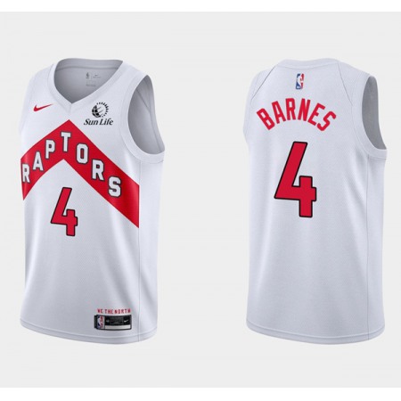 Men's Toronto Raptors #4 Scottie Barnes White Association Edition Stitched Basketball Jersey