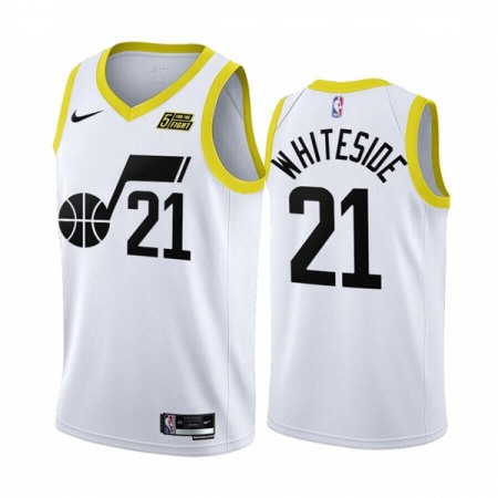 Men's Utah Jazz #21 Hassan Whiteside 2022/23 White Association Edition Stitched Basketball Jersey