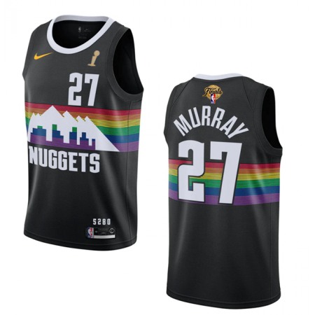 Men's Denver Nuggets #27 Jamal Murray Black 2023 Finals Champions City Edition Stitched Basketball Jersey