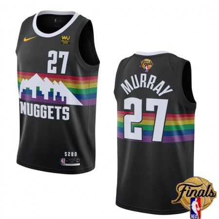Men's Denver Nuggets #27 Jamal Murray Black 2023 Finals City Edition Stitched Basketball Jersey