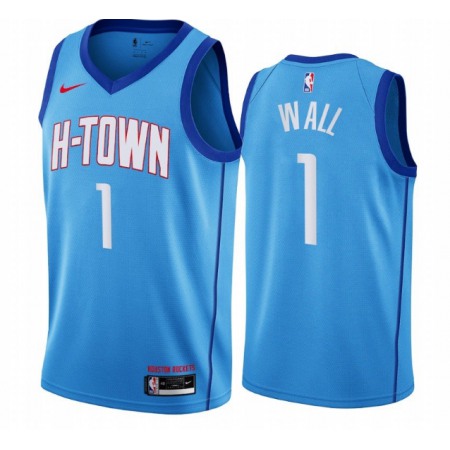 Men's Houston Rockets #1 John Wall 2020/21 Blue City Edition Swingman Stitched NBA Jersey