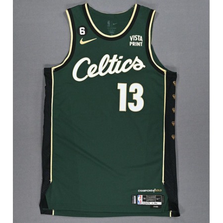 Men's Boston Celtics #13 Malcolm Brogdon 2022-23 Green City Edition No.6 Patch Stitched Basketball Jersey