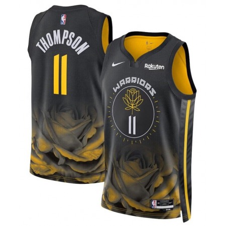 Men's Golden State Warriors #11 Klay Thompson 2022/2023 Black City edition Stitched Basketball Jersey