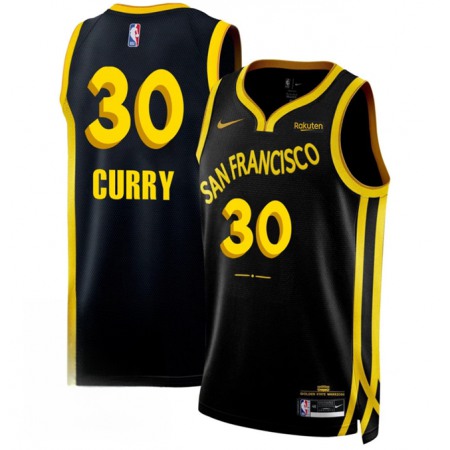 Men's Golden State Warriors #30 Stephen Curry Black 2023/24 City Edition Stitched Basketball Jersey