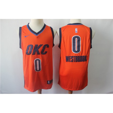 Men's Oklahoma City Thunder #0 Russell Westbrook Orange 2018/19 Earned Edition Swingman Stitched NBA Jersey