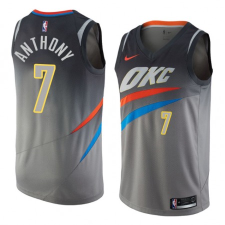 Men's Oklahoma City Thunder #7 Carmelo Anthony Grey Stitched NBA Jersey