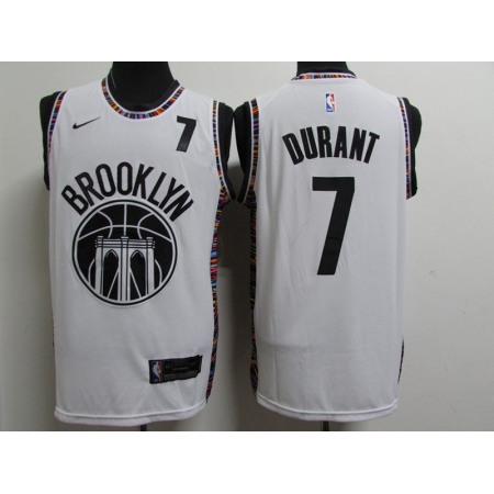 Men's Brooklyn Nets #7 Kevin Durant White New City Edition Stitched Jersey