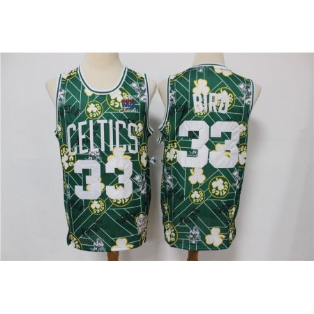 Men's Boston Celtics #33 Larry Bird Green Tear Up Pack Hardwood Classics Swingman Stitched Jersey