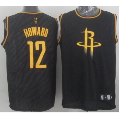 Rockets #12 Dwight Howard Black Precious Metals Fashion Stitched NBA Jersey