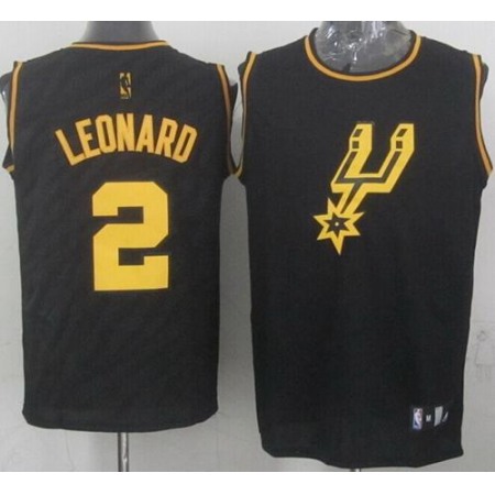 Spurs #2 Kawhi Leonard Black Precious Metals Fashion Stitched NBA Jersey