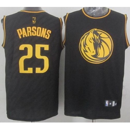 Mavericks #25 Chandler Parsons Black Precious Metals Fashion Stitched NBA Jersey