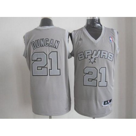 Spurs #21 Tim Duncan Grey Big Color Fashion Stitched NBA Jersey
