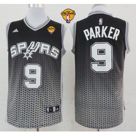 Spurs #9 Tony Parker Black Resonate Fashion Swingman Finals Patch Stitched NBA Jersey