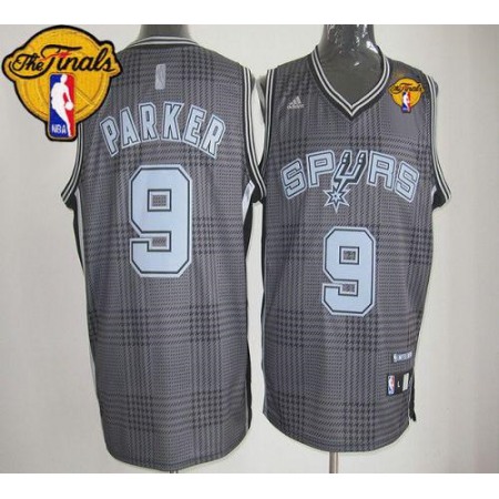 Spurs #9 Tony Parker Black Rhythm Fashion Finals Patch Stitched NBA Jersey
