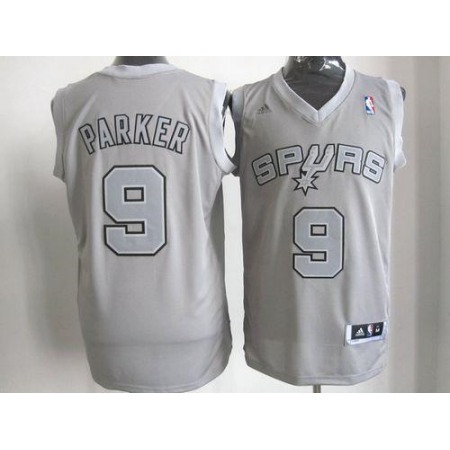 Spurs #9 Tony Parker Grey Big Color Fashion Stitched NBA Jersey