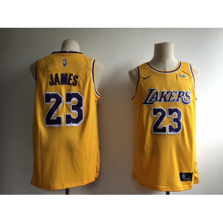Men's Los Angeles Lakers #23 LeBron James Gold 2018/19 Icon Edition Swingman Stitched NBA Jersey
