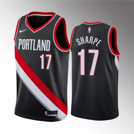 Men's Portland Trail Blazers #17 Shaedon Sharpe Black Icon Edition Stitched Basketball Jersey