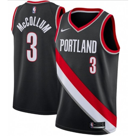 Men's Portland Trail Blazers #3 C.J. McCollum Black Icon Edition Stitched Jersey