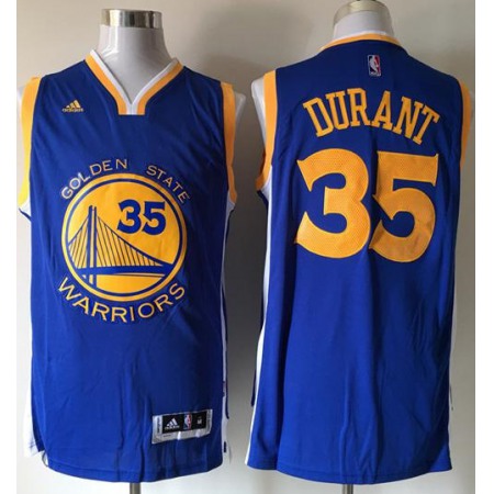 Warriors #35 Kevin Durant Blue Road Stitched NBA Jersey