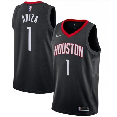 Men's Houston Rockets #1 Trevor Ariza Black Swingman Statement Stitched Jersey