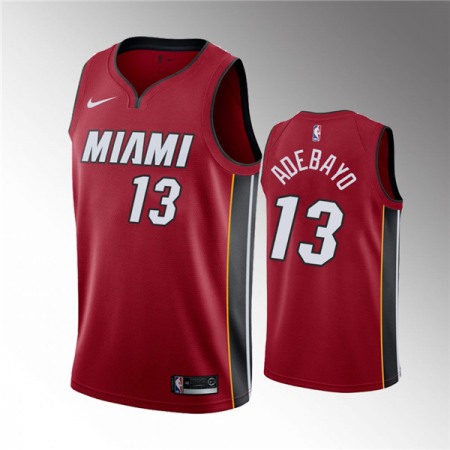 Men's Miami Heat #13 Bam Adebayo Red Statement Edition Swingman Stitched Jersey