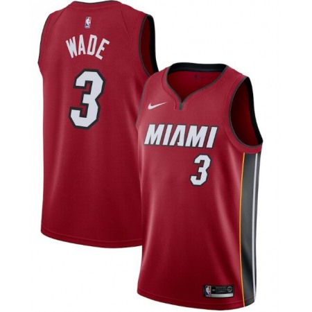 Men's Miami Heat #3 Dwyane Wade Red Statement Edition Swingman Stitched Jersey
