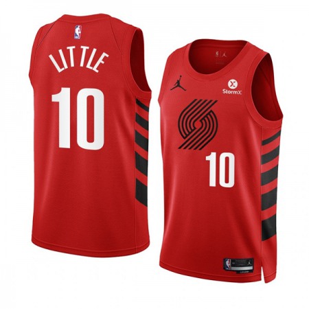 Men's Portland Trail Blazers #10 Nassir Little 2022/23 Red Statement Edition Swingman Stitched Basketball Jersey