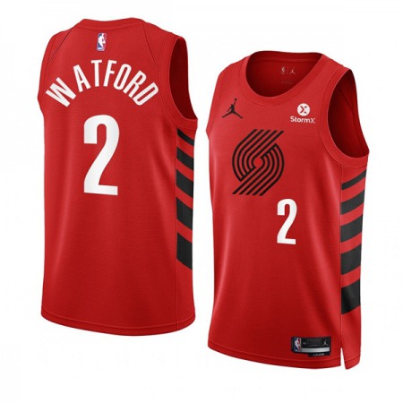 Men's Portland Trail Blazers #2 Trendon Watford 2022/23 Red Statement Edition Swingman Stitched Basketball Jersey