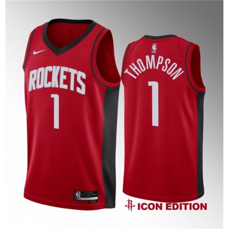 Men's Houston Rockets #1 Amen Thompson Red 2023 Draft Swingman Icon Edition Stitched Basketball Jersey