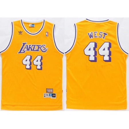 Lakers #44 Jerry West Gold Throwback Stitched NBA Jersey